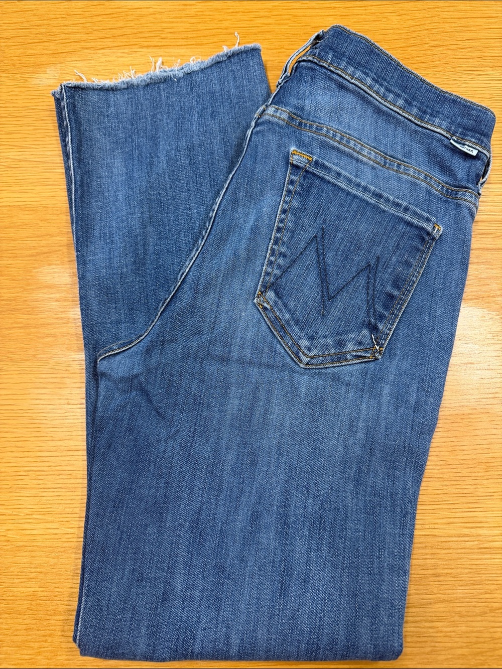 MOTHER Blue Cropped Ankle Jeans